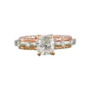 Bague de fiançailles classique en or massif 9 carats bicolore avec diamant de laboratoire ovale de 1,51 carat, pureté VVS-VS - Product Image 1
