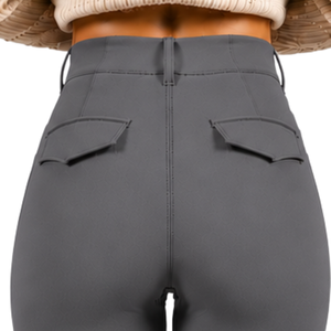 Pantalones de equitación para mujer, color gris carbón, cintura alta, elásticos, ajustados, con bolsillos delanteros y traseros, profesionales - Product Image 6