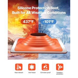 Guaina Flessibile in Silicone Resistente alle Alte Temperature 101°F (437°F) per Tubi da Tetto con Diametro Esterno da 10 a 18 Pollici - Product Image 3
