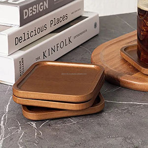 Posavasos de madera al por mayor Suministro de fábrica Posavasos de madera cuadrado redondo para bebidas Posavasos de piedra de madera maciza de India - Product Image 4