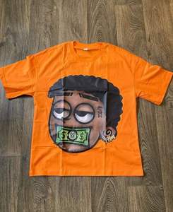 เสื้อยืดสไตล์วินเทจ ลุคดิสเทรส ผ้าคอตตอนฟอกสี เสื้อยืดสตรีทแวร์ลายกราฟิก ประดับคริสตัล ทรงบ็อกซี่ สำหรับผู้ชาย - Product Image 5