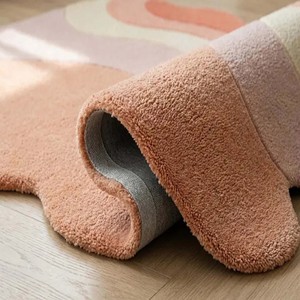 พรมทอมือรูปทรงหยักสีพาสเทลหลากสี พรมปูพื้นนุ่มฟู กันลื่น ทันสมัย เหมาะสำหรับห้องนั่งเล่น ห้องนอน ห้องเด็ก ตกแต่งห้อง - Product Image 2