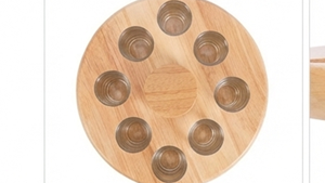 Soporte de madera para vasos, juego de 6 vasos, organizador elegante y duradero, perfecto para uso en el hogar, cocina y comedor - Product Image 5