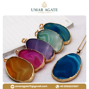 Collar con Colgante de Punta de Flecha de Ágata Electrochapada, Bañado en Oro, con Cuarzo Marrón, Joyería de Regalo - Product Image 6