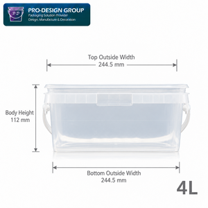 4L Square <b>Plastic</b> Pail with Lid for Electronic Components Small Parts Industrial Storage Packaging Container - Product Image 4