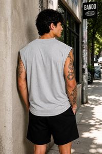 Men's Sleeveless Round Neck Polycotton Tank Top Vest for Gym, Workout, <b>Running</b> & Casual Wear - Product Image 2