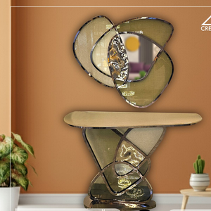 Eleve el estilo de su interior con este lujoso juego de espejos de consola SS PVD, una combinación perfecta de diseño moderno y durabilidad inigualable. - Product Image 5