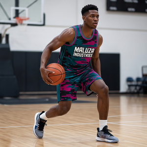 Maillots de basket-ball Maluza personnalisés en usine, sublimés, en mesh respirant, anti-humidité, sans manches, séchage rapide, unisexe - Product Image 4
