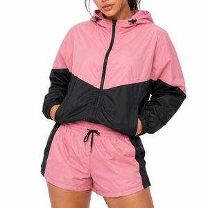 High Quality Custom Color <b>Women</b> Outdoor Nylon Windbreaker <b>Shorts</b> <b>Set</b> Wholesale Price Nylon Windbreaker <b>Set</b> - Product Image 1