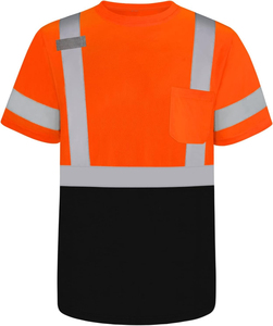 Camisa de Trabajo de Alta Visibilidad con Tiras Reflectantes para Empleados de Construcción y Almacén - Product Image 5