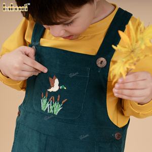 BC1422 Mono de pana con diseño de pato, sin mangas, para bebé, ODM/OEM, certificado OEKO-TEX, conjunto de ropa informal al por mayor para niño, con estampado de animales, para otoño - Product Image 6