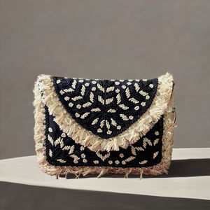 Sac à main femme tendance bohème mini avec fermeture éclair et perles - Product Image 1