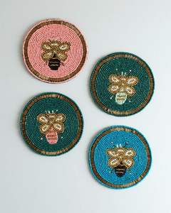 Sous-verres en perles de verre haut de gamme, fabriqués avec des détails raffinés, idéaux pour les boutiques de cadeaux et les accessoires de maison de luxe - Product Image 3