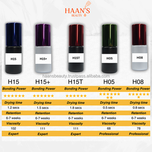 Colle pour extensions de cils en gel PMMA à séchage rapide en 2 secondes, haute viscosité H-G-H2TP, imperméable, adhésif puissant pour cils individuels, Haan's - Product Image 3