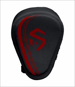 Cible de frappe et de cible de pointage en cuir PU noir et rouge, antidérapante et légère, pour l'entraînement de MMA et de Muay Thai - Product Image 1