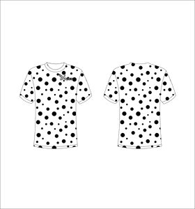 T-shirt à manches courtes pour homme, noir à pois, col rond, coupe classique, décontracté, en jersey de coton, imprimé, respirant - Product Image 1