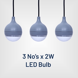 Kit de luz solar de bajo consumo Panel de 6W Tres bombillas LED de 2W Batería de iones de litio de 6000mAh Carga USB nominal IP54 para dispositivos móviles - Product Image 3