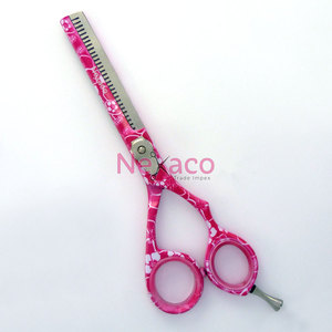 Ciseaux à effiler professionnels légers Nexaco Pink Barber 30T en acier inoxydable pour droitiers - Product Image 2