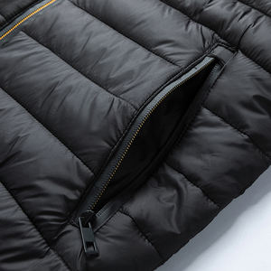 Oversized Plus Size <b>Men's</b> Hooded Puffer <b>Jacket</b> Winter Coated Knitted Fabric Zipper Stand Collar Eco Friendly Reversible - Product Image 3