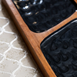 Bandeja de Desayuno Moderna de Madera Pintada a Mano con Asas, Apta para Lavavajillas, Ecológica, Plato para Servir Comida, Té y Café - Product Image 3