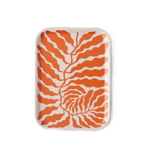 Plateau de service en métal émaillé de haute qualité, tendance et élégant, avec poignées, pour la décoration de la maison, accessoire de service. - Product Image 2