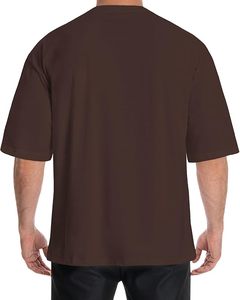 เสื้อยืดโอเวอร์ไซส์ผ้าฝ้ายแท้ 100% น้ำหนัก 220 กรัม พิมพ์ลายตามสั่งที่ไหล่ สไตล์ฮิปฮอป ไซส์พลัส ผ้าฝ้ายแท้ 100% ทรงบ็อกซี่ สำหรับผู้ชาย - Product Image 2