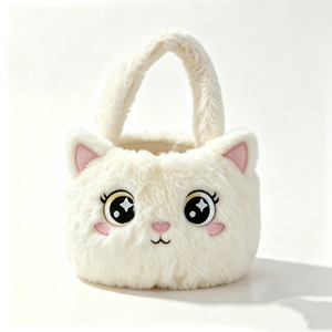 Bolso de Mano Tipo Cubo de Felpa Suave con Ojos de Estrella Bordados y Cara Blanca, Tamaño Ajustable (11-30CM), Unisex, para Fiestas - Product Image 3