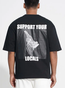 T-shirt pour homme surdimensionné à épaules tombantes, coupe ample, imprimé graphique personnalisé OEM, 100% coton, 240 GSM, tissus tricotés respirants - Product Image 2