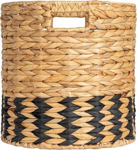 Panier à linge bohème rayé en jacinthe d'eau, fait main, panier de rangement, vente en gros, écologique, fabriqué au Vietnam - Product Image 1