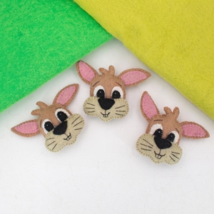 Lot de décorations suspendues artisanales pour le printemps, têtes de lapins de Pâques en feutre Goofy pour enfants, vente en gros - Product Image 5