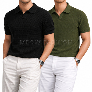 ผู้จัดจำหน่ายเสื้อผ้าสต็อกจำนวนมาก ลดราคาพิเศษ เสื้อโปโลเนื้อวาฟเฟิล ผลิตในบังกลาเทศ เหมาะสำหรับเป็นยูนิฟอร์ม โปรโมชั่นพิเศษ พร้อมจัดส่ง - Product Image 2