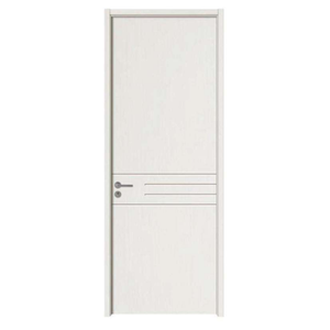 Porte de chambre en bois MDF avec placage PVC, design minimaliste, résistante à l'humidité et à la chaleur, avec cadre et accessoires - Product Image 1