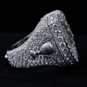 Anillo de Plata 925 con Incrustaciones de Moissanita y Baño de Rodio, Estilo Hip Hop, para Jugadores de Alto Nivel, Joyería para Boda o Compromiso - Product Image 2