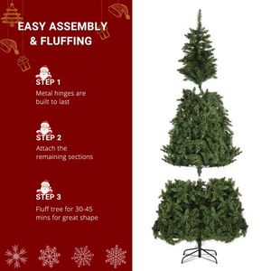 7.5ft Automatic PVC Christmas Tree 600 Warm <b>Lights</b> & 8 Modes 1200 Green <b>Branches</b> 600 <b>Lights</b> 8 Modes 1200 Green <b>Branches</b> Green - Product Image 2