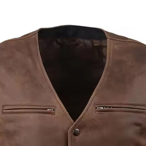 Gilet de motard en cuir respirant grande taille style SWAT pour moto, chopper, touring, vintage, sportswear - Product Image 6