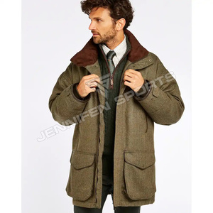 Custom High Quality Breathable <b>Men's</b> Autumn Winter 100% <b>Wool</b> Blend Hunting <b>Long</b> <b>Coat</b> Jacket Custom Brand Logo Printed Design - Product Image 2