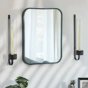 Juego de Candelabros de Pared Modernos de Metal Negro con Pantalla de Cristal Transparente, Construcción Duradera, Brillo Ambiental Suave, Ideal para Decoración del Hogar - Product Image 4