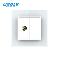 LIVOLO UK-Standardsteckdose 86*86mm Wandsteckdose UK-Steckdose Video-Steckdose Weißes Panel