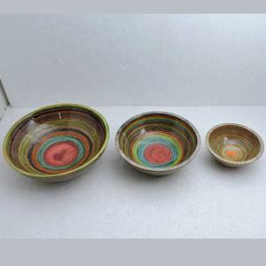 Logotipo y embalaje de tamaño personalizado, alta calidad, precio barato, esmalte Natural, vajilla de colores de madera, Bol para ensalada - Product Image 3