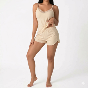 Hot Selling Solid Color Satin Soft Comfortable Breathable Lace Tank-<b>Top</b> - Product Image 1