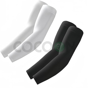 Manchons de bras personnalisés OEM imprimés par sublimation, jaune fluo et noir, protection UV UPF50+, polyester/spandex, pour baseball et basketball, vente en gros - Product Image 4