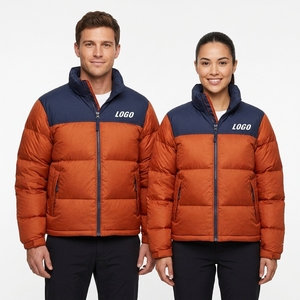 Custom Logo High Quality Plus Size Reversible unisex Windproof Waterproof Winter Coat Puffer Zipper Knitted Warm Thick <b>Jacket</b> - Product Image 2