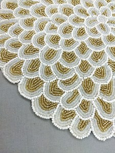 Artistic Handmade Beaded Placemats Premium Embroidery <b>Table</b> Mats for Elegant Dining Room Wedding Celebration and <b>Party</b> <b>Decor</b> - Product Image 4