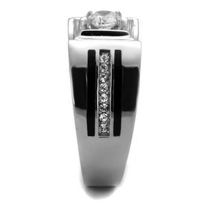 TK1814-High Polished Stainless Steel <b>Ring</b> with AAA Grade CZ Clear-Dishes & <b>Plates</b> - Product Image 4