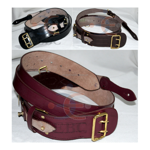 Ceinture d'officier formelle de luxe Sam Browne en cuir de vachette avec boucle en alliage, longueur personnalisable - Product Image 3