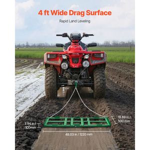 Erpice a traino per impieghi gravosi da 4 piedi con barre regolabili e 72 catene - Livellatrice per vialetti - Rastrello per paesaggistica - Accessori per tosaerba - Product Image 3