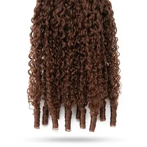 Peluca de Cabello Humano 100% Remy con Trama Completa, Rizada, con Reflejos, Larga, Marrón, Textura Rizada Natural, Personalizable - Product Image 3
