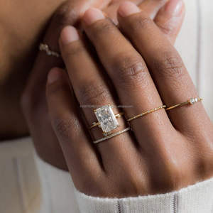 IGI/GIA Lab Grown Cut Diamond Vintage 14k jaune mariage/bague de fiançailles unisexe or blanc fin pour anniversaire fête-digne - Product Image 1