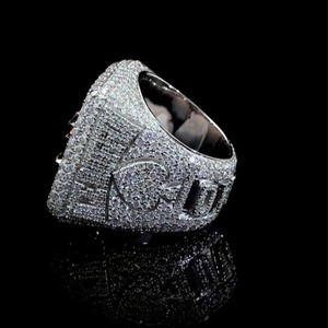 High Quality Hiphop Party Wear <b>Fine</b> Jewelry VVS Clarity <b>Fine</b> <b>Rings</b> 925 Sterling Silver Hip Hop Moissanite <b>Ring</b> For Unisex - Product Image 2