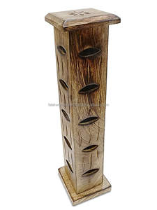 Porte-encens bâton gris en bois naturel fait à la main nouveau porte-encens décoration de la maison de Falak World Export - Product Image 6